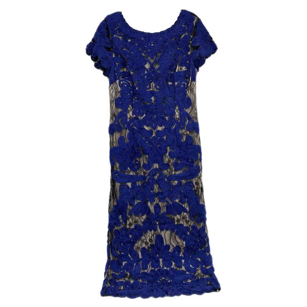 JS Collections Blue Black Lace Midi Dress | Women’s Size 8
